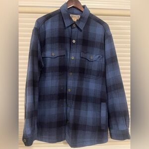 Duluth Blue Plaid Fleece Lined Men's Shirt Jacket